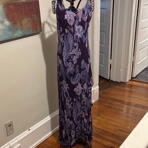 Chic Purple Paisley Maxi Dress